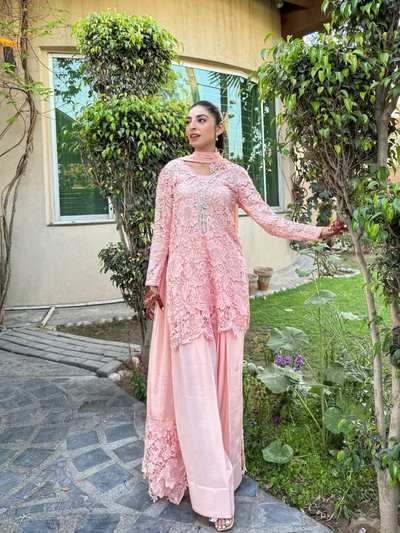 Peach Bow Farshi Set