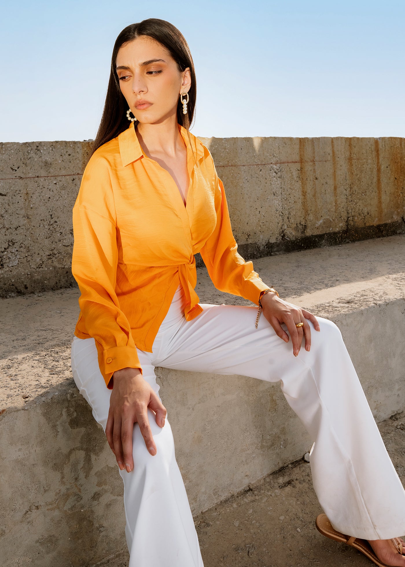 Slit waist top