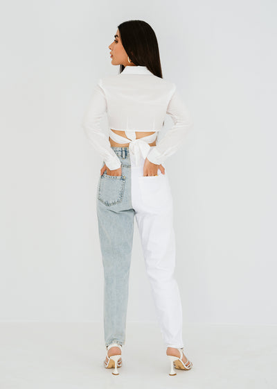 Tie-back button up