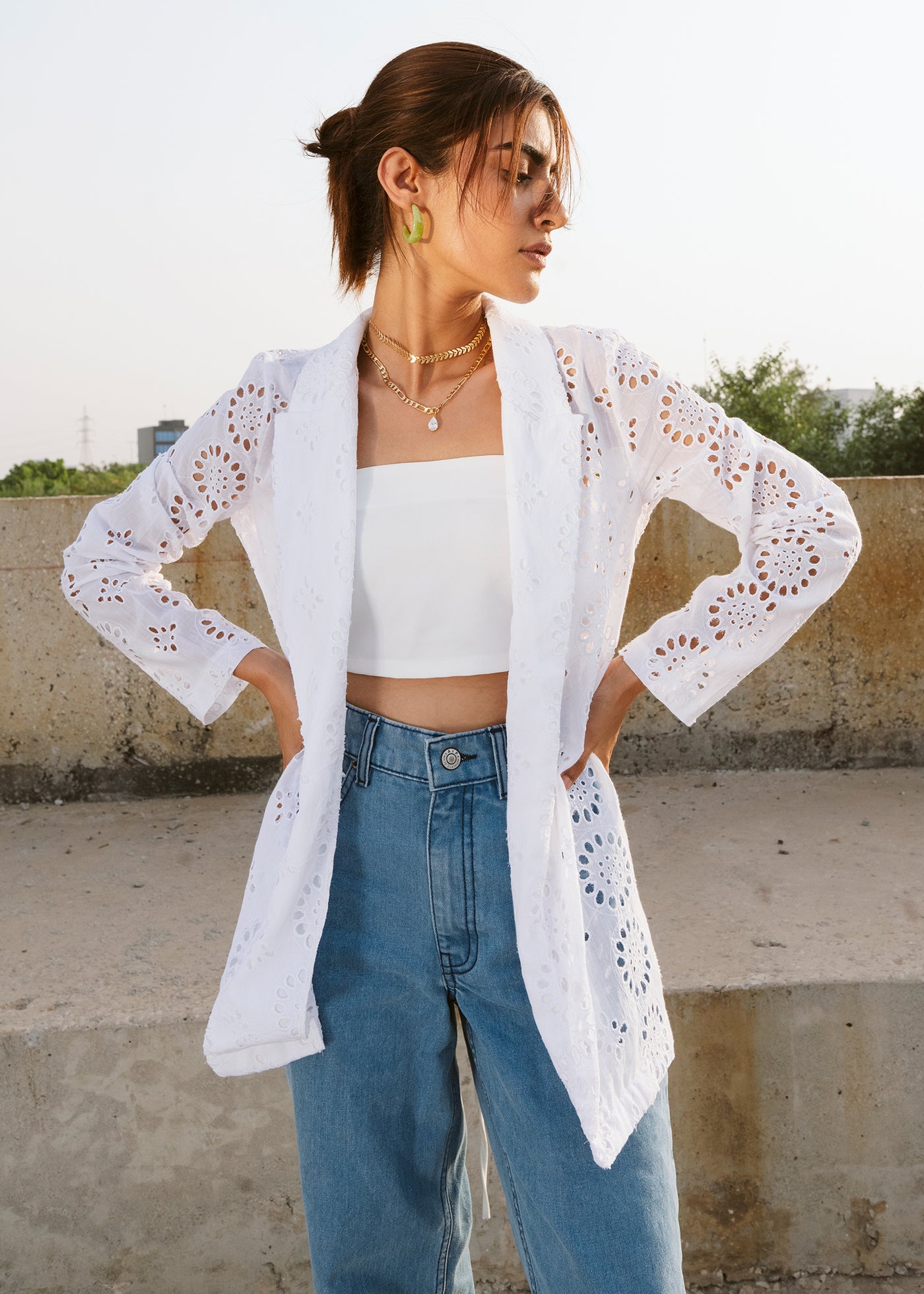Eyelet Blazer