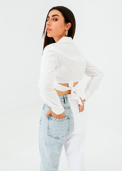 Tie-back button up