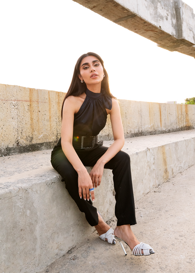 TIE NECK SILK BLOUSE