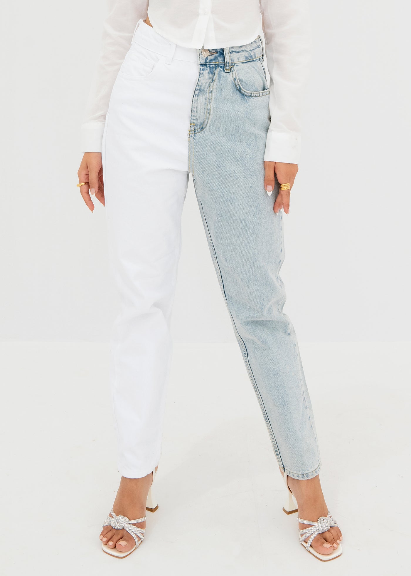Two-tone Mom jeans